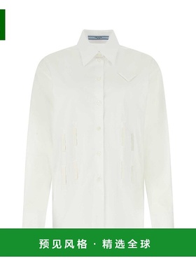 1小时内可退 香港直邮Prada 普拉达 女士 白色府绸宽松款衬衫 P47