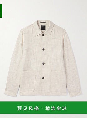 香港直邮1h可退 Zegna 杰尼亚 男士 Bouclé-Twill Chore 夹克 1V