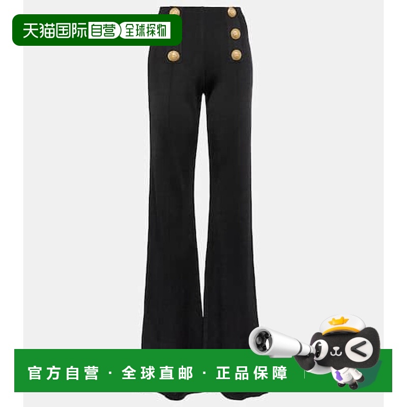 香港直邮Balmain 巴尔曼 女士 高腰喇叭针织长裤