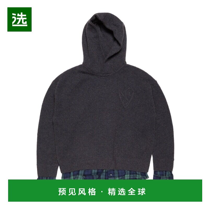 香港直邮Acne Studios 层叠羊毛假两件长袖连帽衫 A60605图片