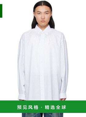 1h可退 香港直邮Hed Mayner 男士 白色 & 蓝色 Kidassia Collared