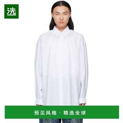 1h可退 香港直邮Hed Mayner 男士 白色 & 蓝色 Kidassia Collared