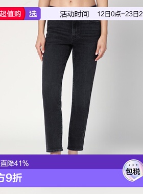 1h可退 香港直邮Frame Denim 女士 Borrowed 牛仔裤(黑色) 100489