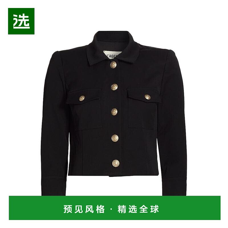 1h可退 【美国直邮】L'AGENCE|Kumi 斜纹短款夹克休闲风牛仔图片