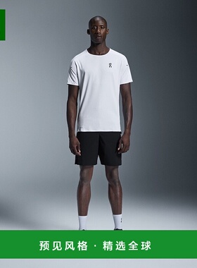 欧洲直邮On昂跑 Performance系列男士白色/银色再生聚酯纤维T