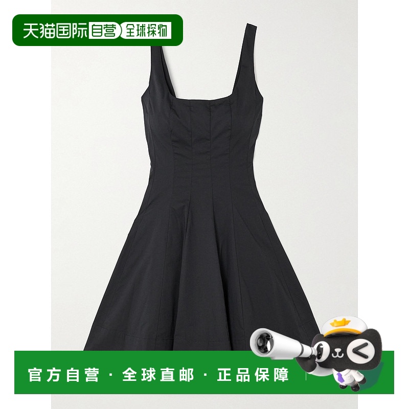 1h可退 香港直邮Staud 女士 Wells 褶裥棉混纺府绸迷你连衣裙 907