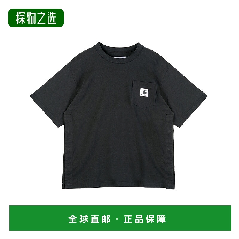 香港直邮Sacai 男士 SACAI X CARHARTT WIP and Polos T恤黑色T恤