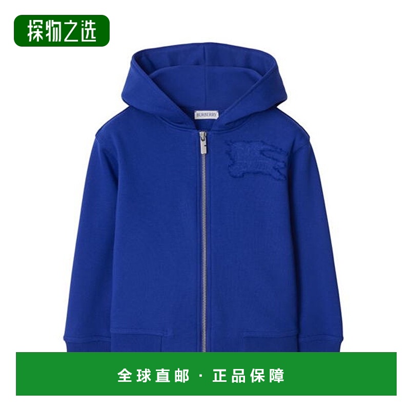 1h可退 香港直邮Burberry 巴宝莉 女童 Ekd Junior 棉质拉链连帽
