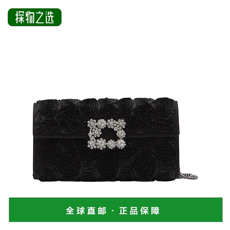 香港直邮Roger Vivier 信封翻盖花朵扣手包 RBWAMFDN200RS0斜挎包