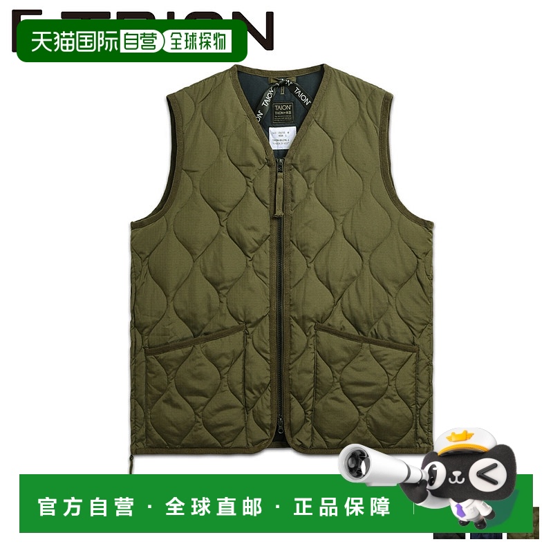 日本直邮TAION 内羽绒背心外套男女 拉链 W 羽绒背心橄榄 001ZML-