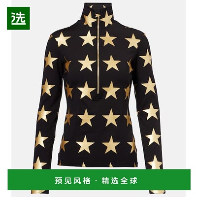 1h可退 香港直邮GOLDBERGH 女士 Lunaria printed half-zip top