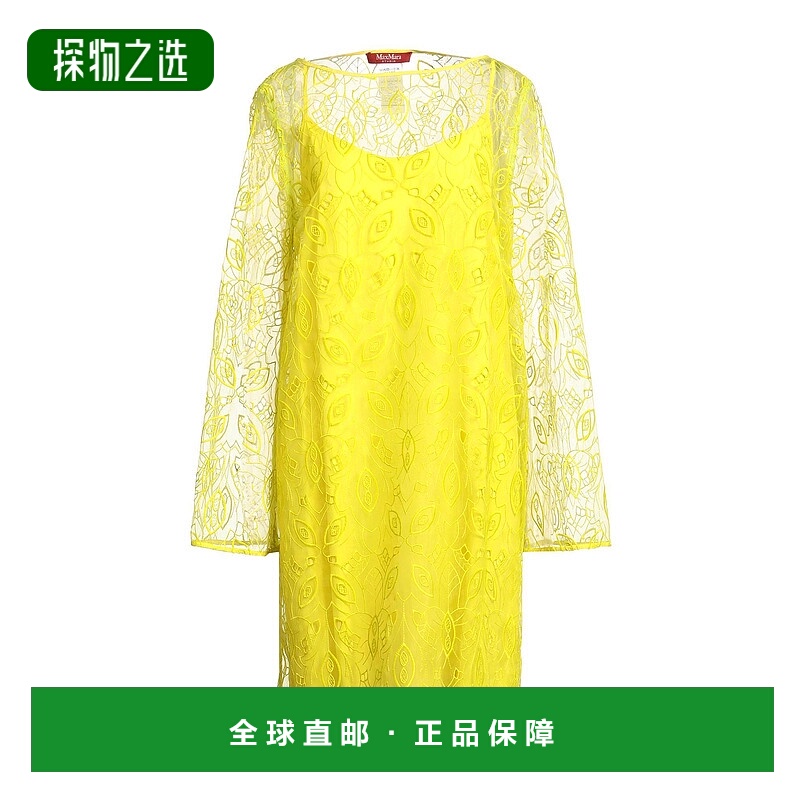 香港直邮MaxMara 麦斯玛拉 女士 高雅连衣裙 yellow黄色 舒适时尚