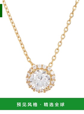 Adornia Swarovski Crystal Halo Necklace  gold yellow 【吊坠
