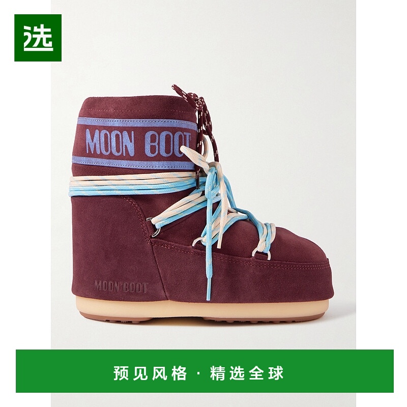 香港直邮moon boot 月亮靴 女士 Icon 低帮印花绒面革雪地靴 80D1