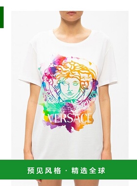 香港直邮Versace 圆领T恤 A87464A228806A1001短袖范思哲女装