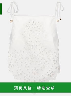 香港直邮Self-Portrait 女士 刺绣棉质上衣 white白色 舒适时尚