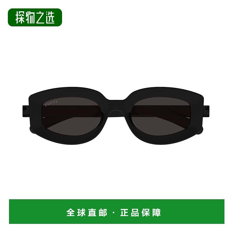 1h可退 香港直邮Gucci 古驰 女士 黑色 Geometric Frame 太阳镜 G