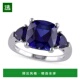 美国直邮 Macy 1h可退 实验室制造蓝宝石三石戒指