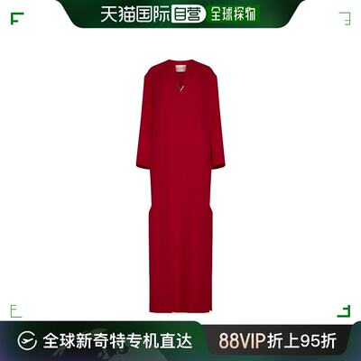 【99新未使用】香港直邮Valentino 长袖V领连衣裙 4B3VDH301MM