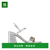 美国直邮 方跟 MAJE 凉鞋 1h可退 圆头 时装 真皮金属色 包跟