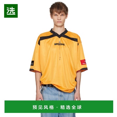 1h可退 香港直邮Martine Rose 男士 黄色 Printed Rugby T 恤 197