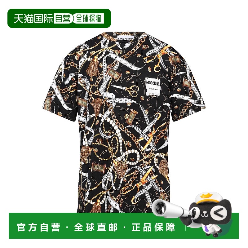 1h可退 香港直邮Moschino 莫斯奇诺 男士 T恤 black黑色 舒适时尚