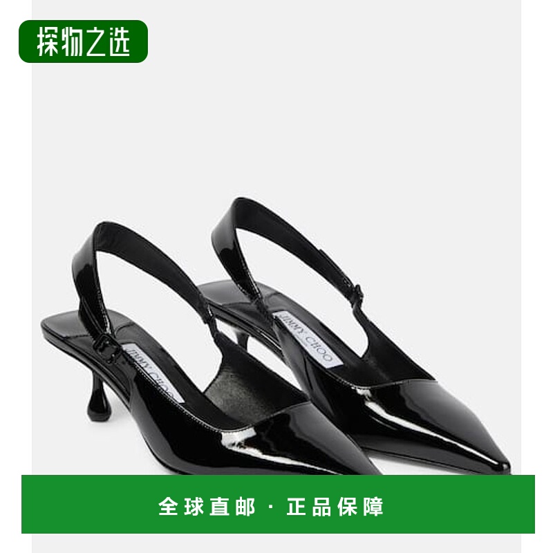 1h可退 香港直邮Jimmy Choo 周仰杰 女士 Amel 50 Pat 皮质露跟浅