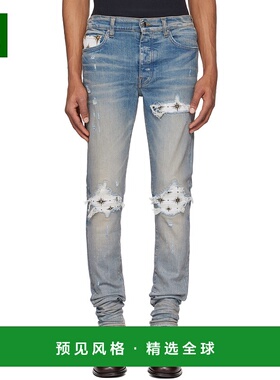 1h可退 香港直邮AMIRI 男士 蓝色 Micro Stardust MX1 牛仔裤 AMD