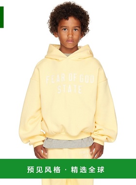 1h可退 香港直邮Essentials 女童 黄色 90s Fit Fleece 儿童连帽