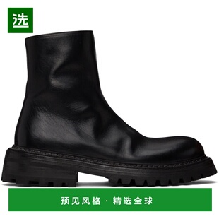 1h可退 香港直邮marsell 男士 黑色 Carrucola 踝靴 black黑色 舒