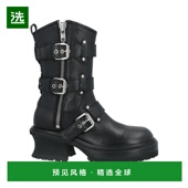 美国直邮 时装 AGL 1h可退 机车踝靴 女鞋 靴 真皮圆头方跟拉链