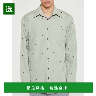 1h可退 香港直邮Rier 男士 CO / SHT26 PPC 黑色花瓣图案府绸衬衫