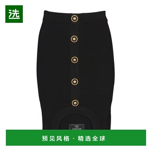 EF1LBA60KI10高腰 视觉错觉罗纹针织半身裙 香港直邮Balmain 短款