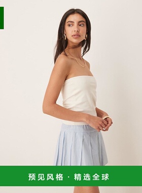 1h可退 香港直邮ASOS 女士 peached 设计棉质长款抹胸上衣(奶油色