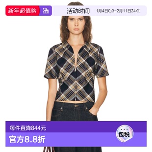 香港直邮Frame Denim 女士 X Amelia Checkmate 灰色上衣 WP26WSH