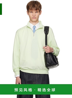 1h可退 香港直邮AURALEE 男士 绿色 Light Wool Sweat Half Zip