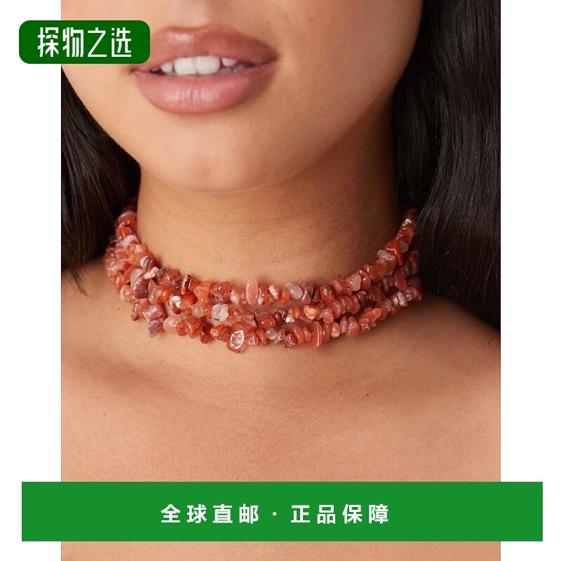 香港直邮ASOS 女士 Curve 设计多排短款晶石镶嵌项链(real chippi