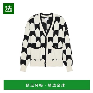 1h可退 香港直邮Rhude 男士 波浪纹棋盘格纹针织开衫 RHSS24CA018