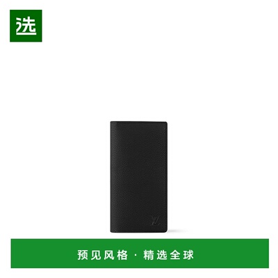 1h可退 欧洲直邮LV路易威登 Brazza系列男士黑色小牛皮logo标识钱