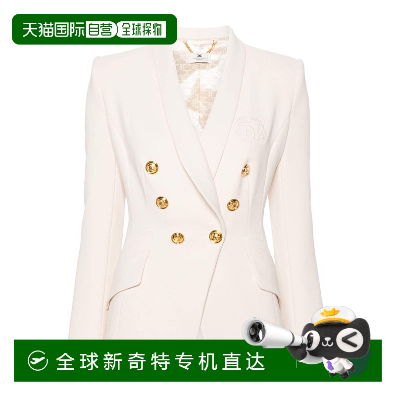 香港直邮Elisabetta Franchi 双排扣绉纱西装外套 GI09346E2