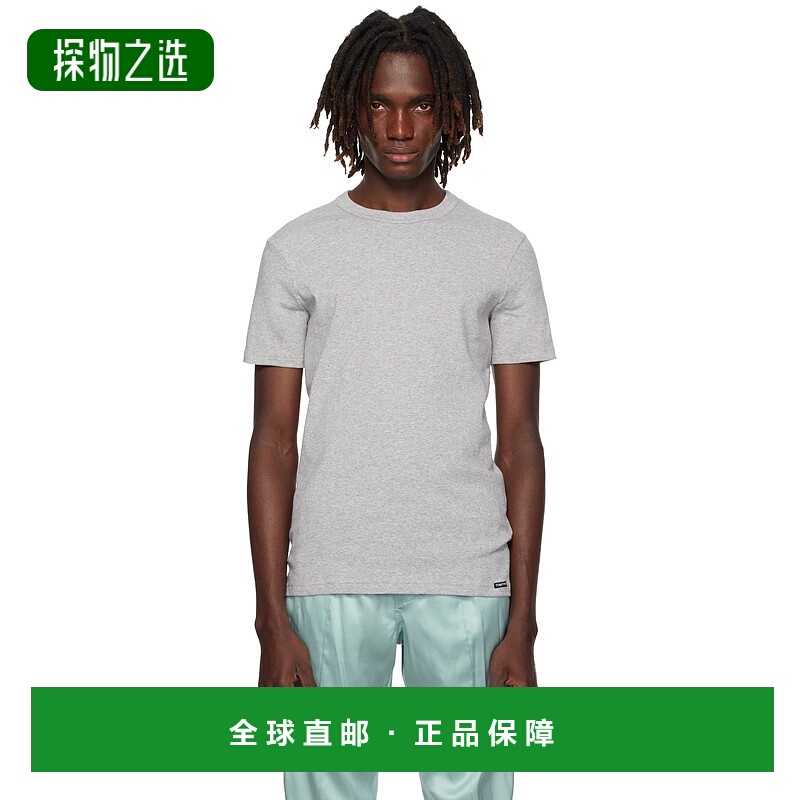 香港直邮Tom Ford 汤姆·福特 男士 灰色 Cotton Crewneck T 恤 T