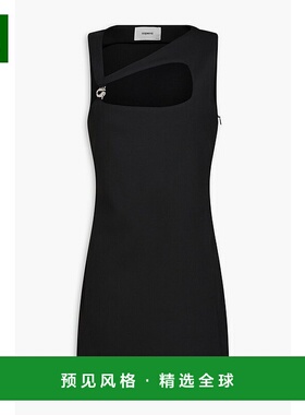 香港直邮Coperni 女士 剪口精饰斜纹布迷你连衣裙 COPR96111BLACK