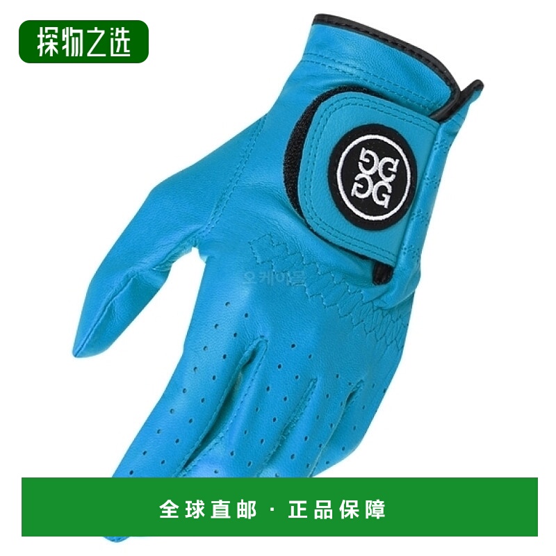 韩国直邮Gfore 耐磨手套蓝色徽标魔术贴纽扣防滑防水保护手掌透气