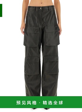 香港直邮MSGM 女士休闲裤 3741MDP16L24762299 AW2024 黑色 Faux