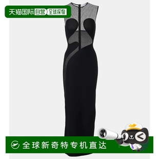 香港直邮Alaïa 拼接长款 1小时内可退 女士 black黑 连衣裙 003774