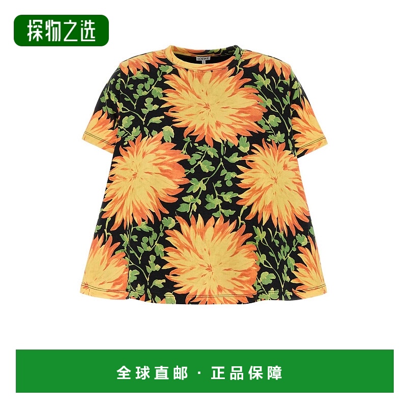 香港直邮LOEWE 罗意威 女士 t-shi 印花棉混纺上衣 S540Y22X72MUL