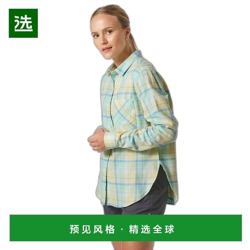 欧洲直邮Helly Hansen 女士绿色棉Lokka有机法兰绒长袖衬衫