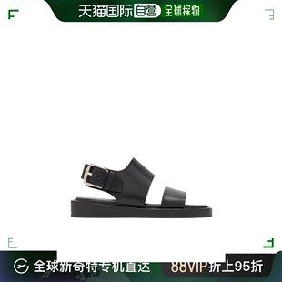 欧洲直邮ANN DEMEULEMEESTER黑色皮革Lore凉鞋