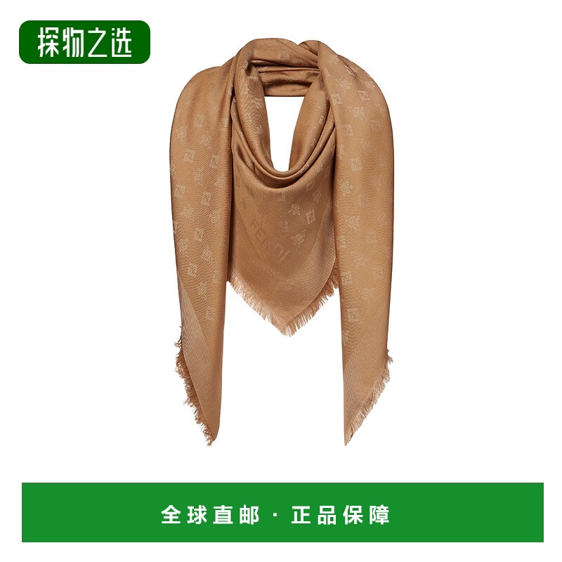 香港直邮Fendi 方形披肩 FXT069AUM7新款羊毛真丝配饰