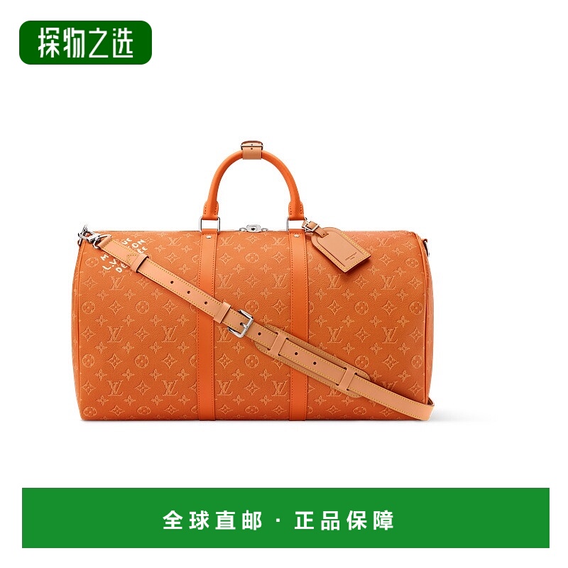 1h可退 欧洲直邮LV路易威登 Keepall Bandoulière男士焦糖棕帆布